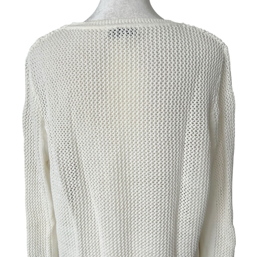 SANDRO Open Knit Fringe Sweater Sz L - Picture 6 of 9